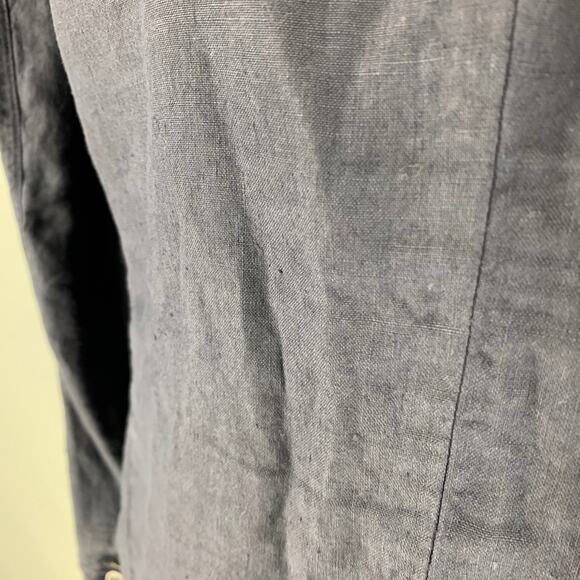 120% LINO Size 46 Navy Linen Notch Lapel Sport Coat - Picture 4 of 10